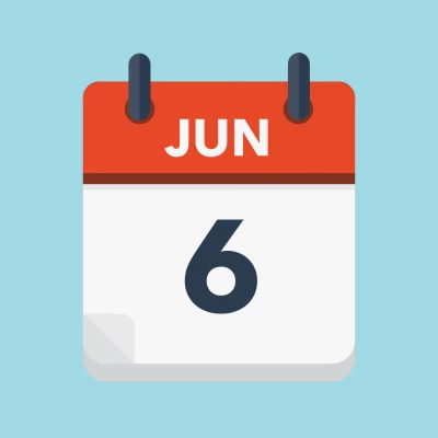 Calendar icon showing 6th June