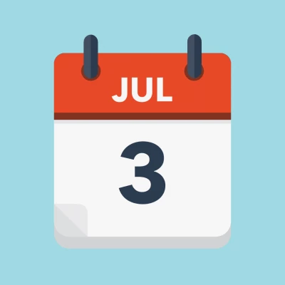 Calendar icon showing 3rd July