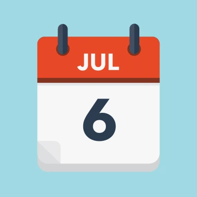 Calendar icon showing 6th July