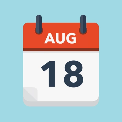 Calendar icon showing 18th August