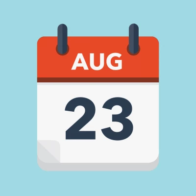 Calendar icon showing 23rd August