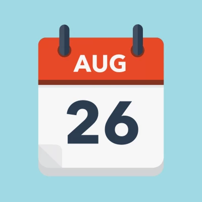 Calendar icon showing 26th August